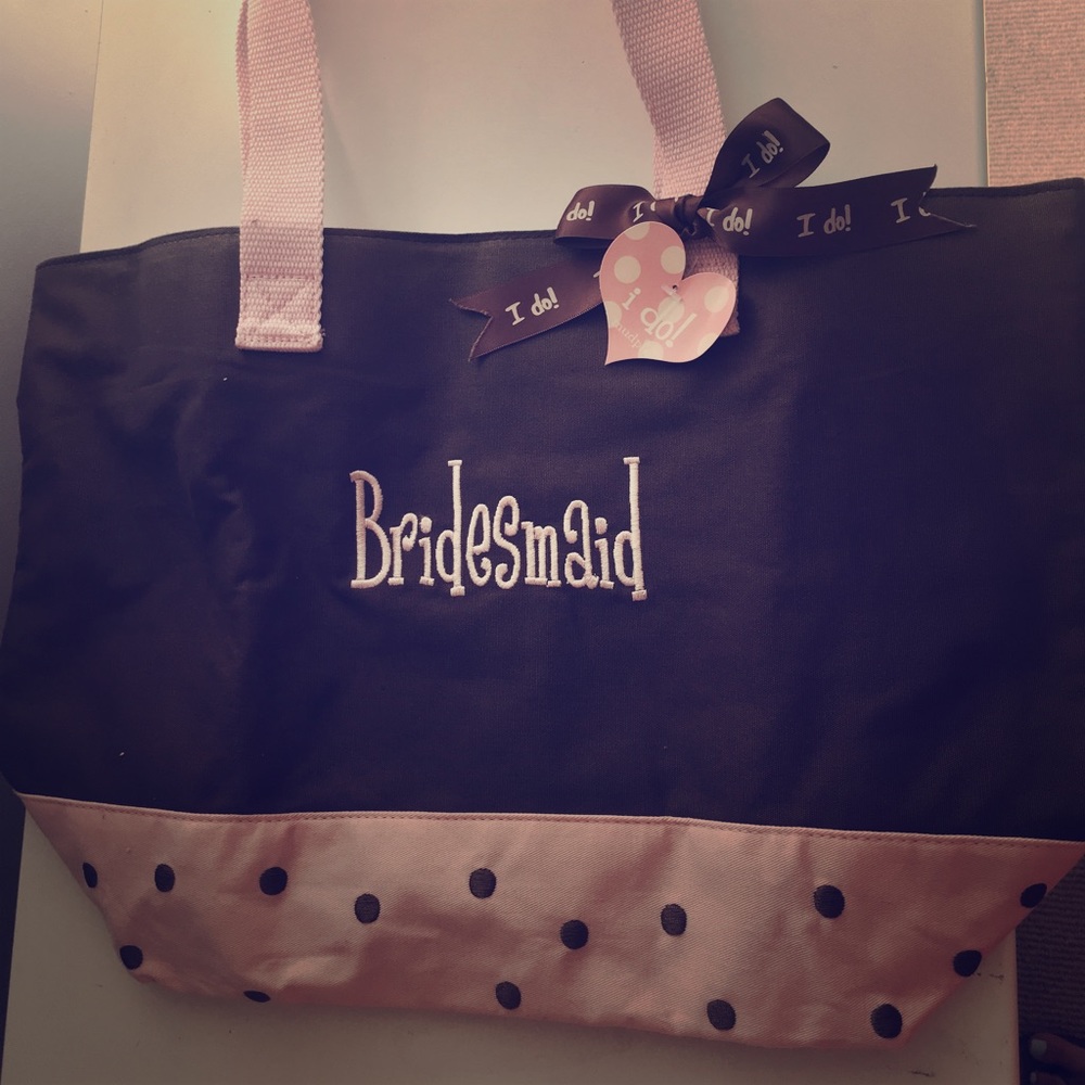 Brown & Pink Bridesmaid Tote