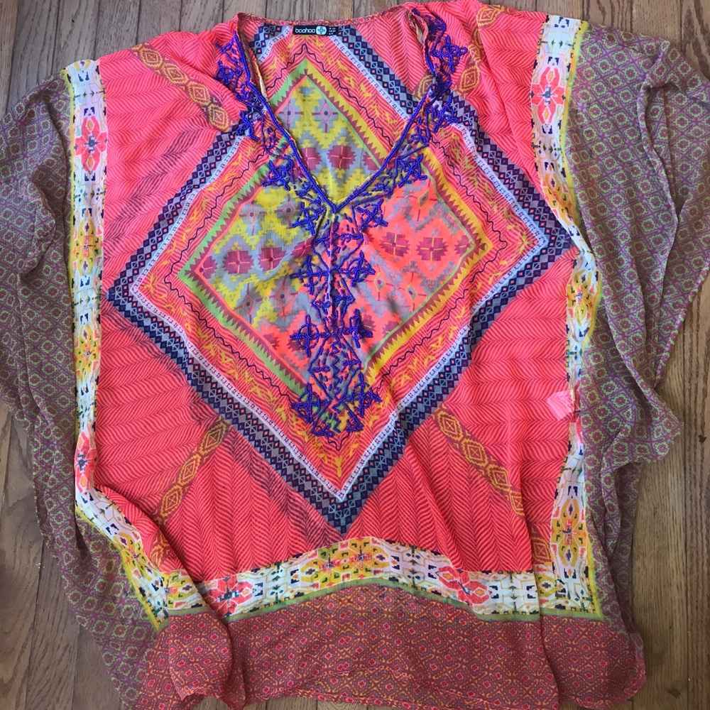 Bold Print Tribal Swim Cover Up