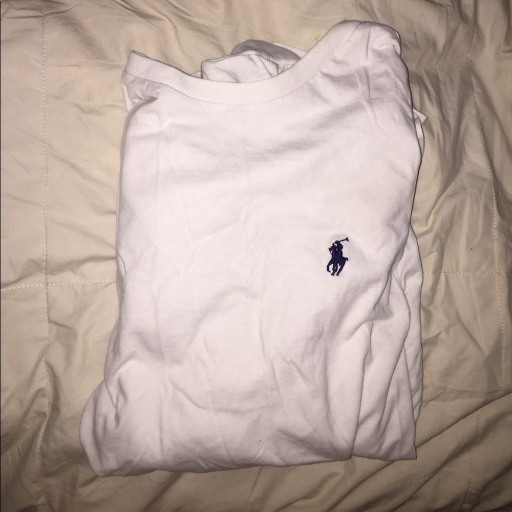 Longsleeve white polo shirt