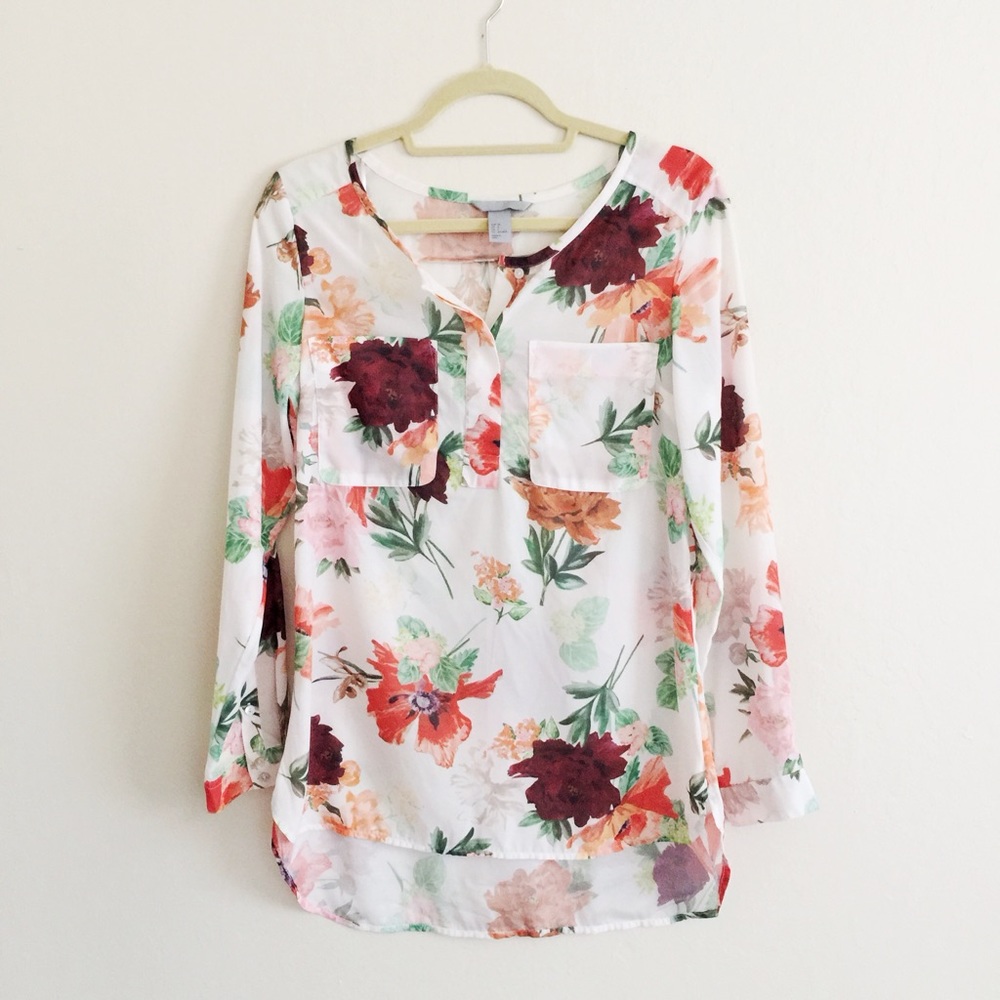 H&M Floral Tunic Blouse