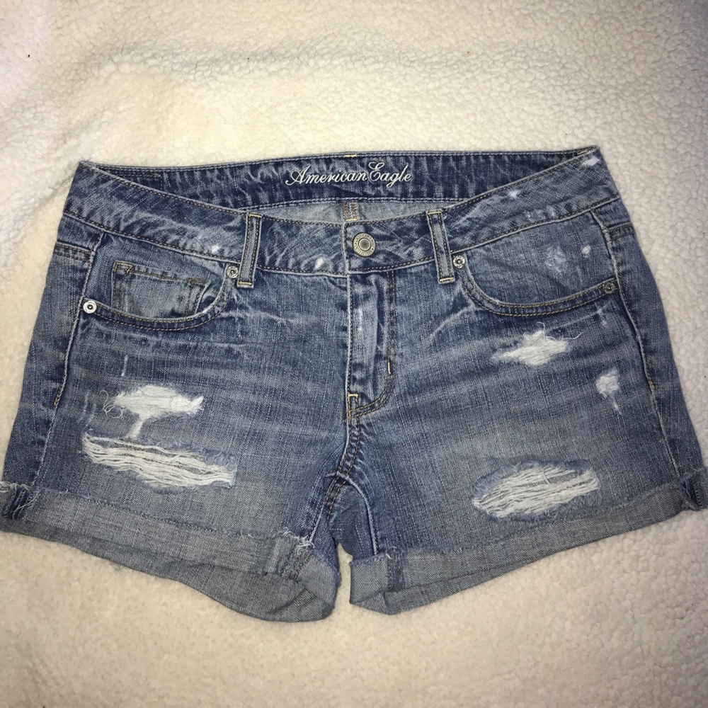 American Eagle Destroyed Midi Jean Shorts