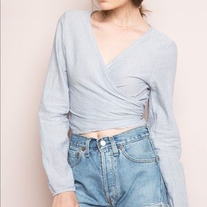 Blue striped coco blouse