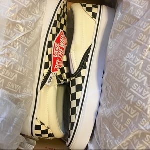 Black & White Checkered Slip-On Vans (Brand new)