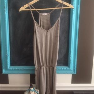 Black and white strapped romper