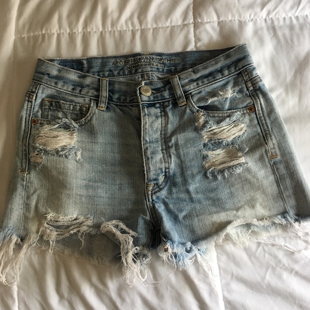 Distressed Denim Shorts