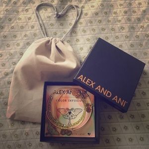 Alex and Ani Moss Luna Moth Bangle Set of 3