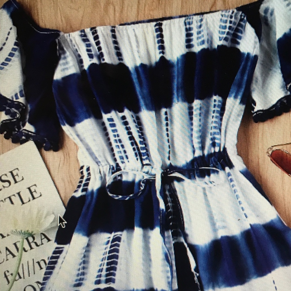 Tie dye drawstring romper
