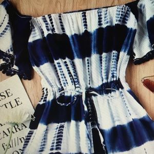 Tie dye drawstring romper