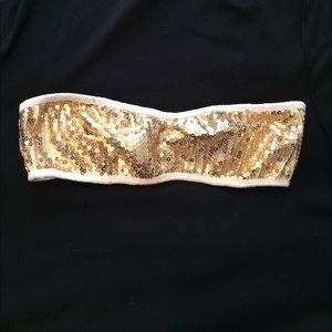 Gold sequined bandeau top
