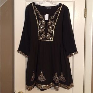 Sequined black summer dress