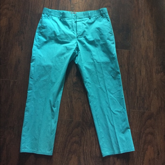 Saks Fifth Ave turquoise chinos! Worn once! - Picture 1 of 4