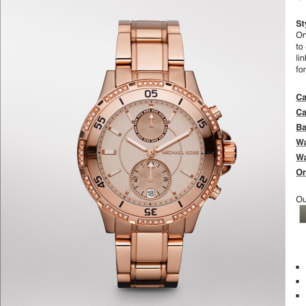 Authentic Michael Kors Rose Gold  Garrett Watch