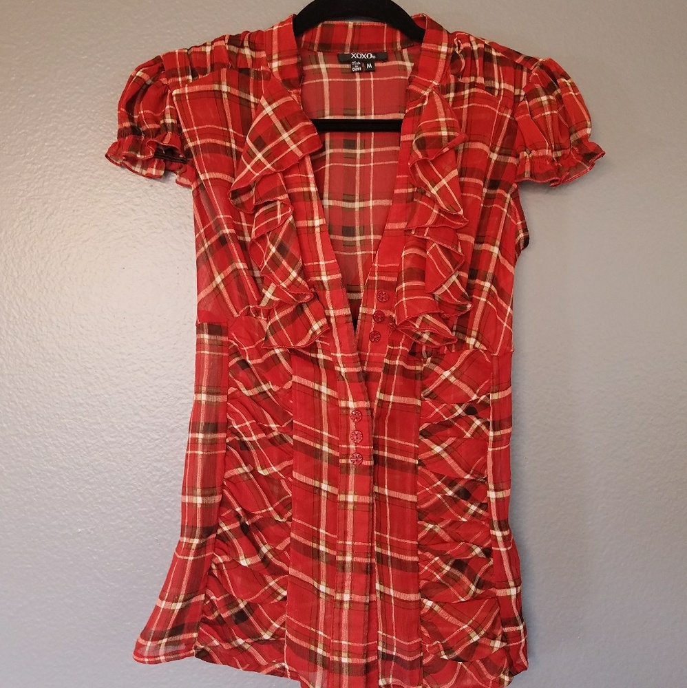 Plaid Sheer Summer Blouse