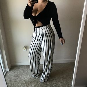 BooHoo Suede OnePiece Long sleeve center Tie