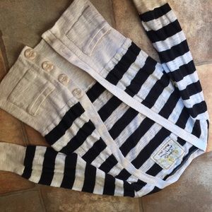 Black and Cream Striped Sweater