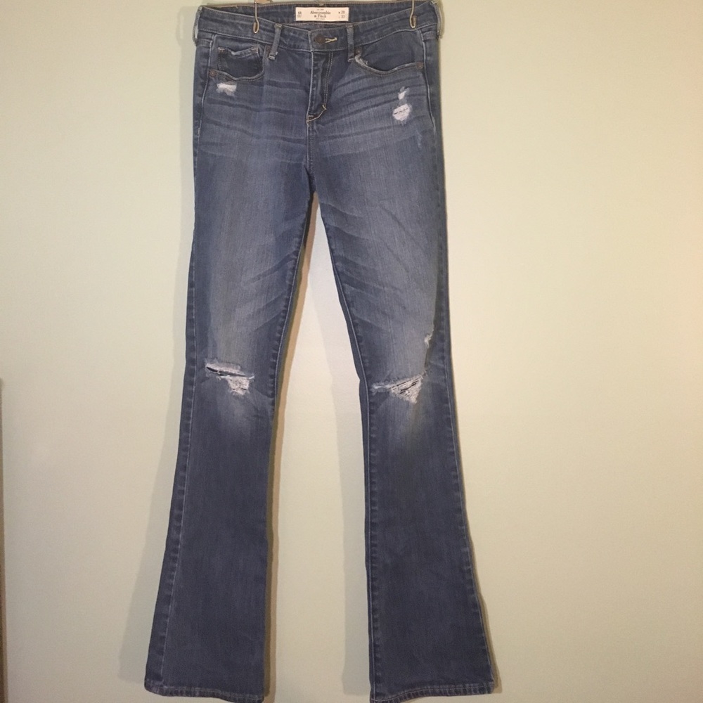 Medium wash boot cut jeans