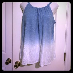 Blue and white ombré tank