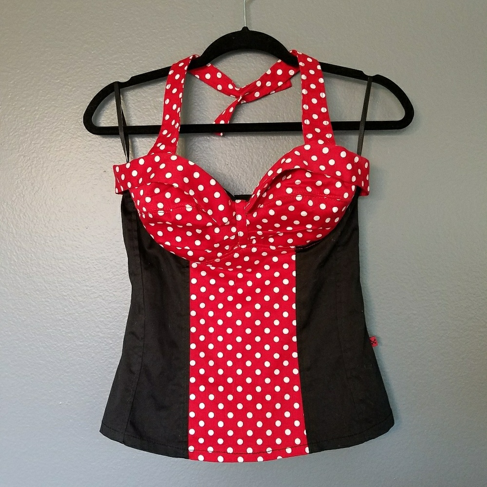 Retro Polka Dot Halter Top