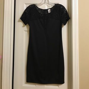 Black dress with lace detailing