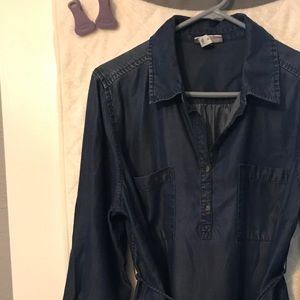 Maternity denim tunic