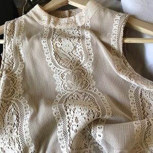 Lace High Neck A-line Dress