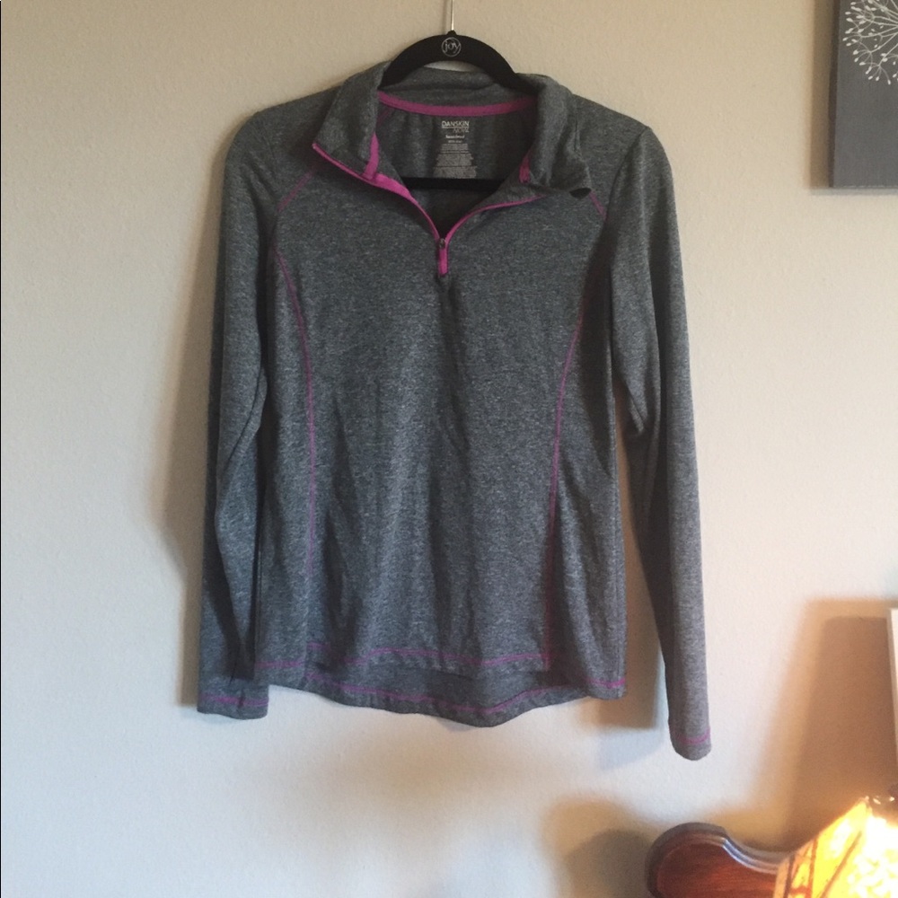 Grey half zip up work out top