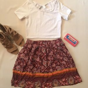 Floral/paisley xhilaration skirt