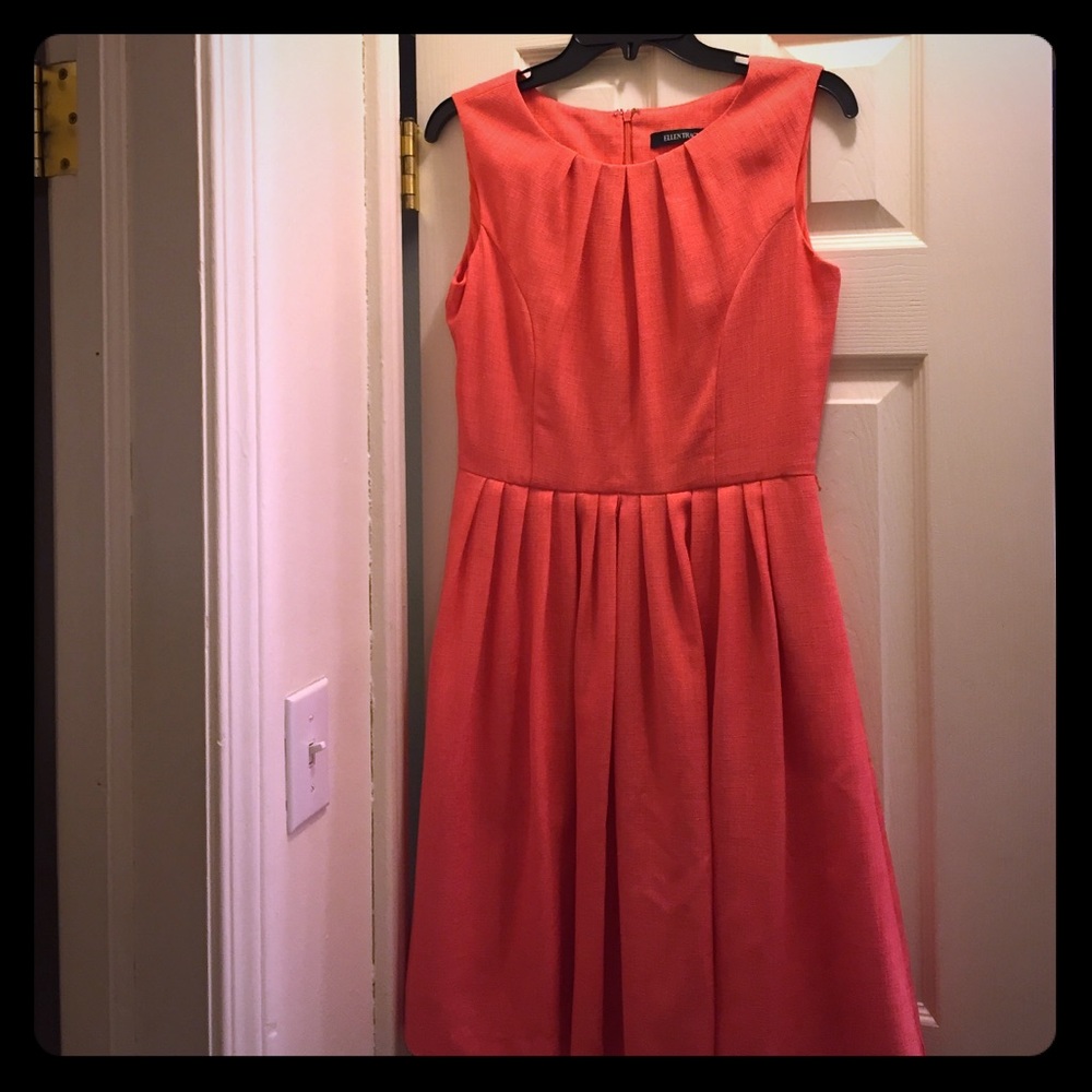 Sleeveless Ellen Tracy Coral-Colored Dress, Size 4