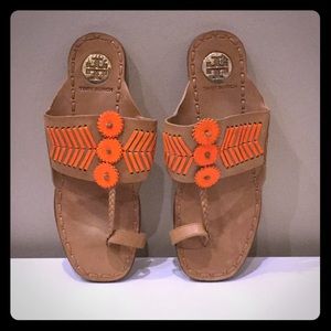 Leather Sandals with a pop of color!