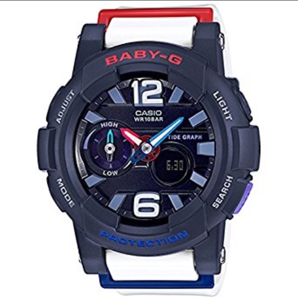 red white and blue g shock