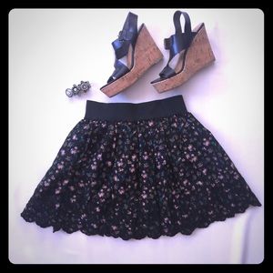 Black floral Forever21 skirt