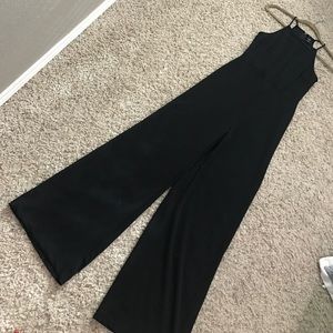 Wide leg mesh jumpsuit