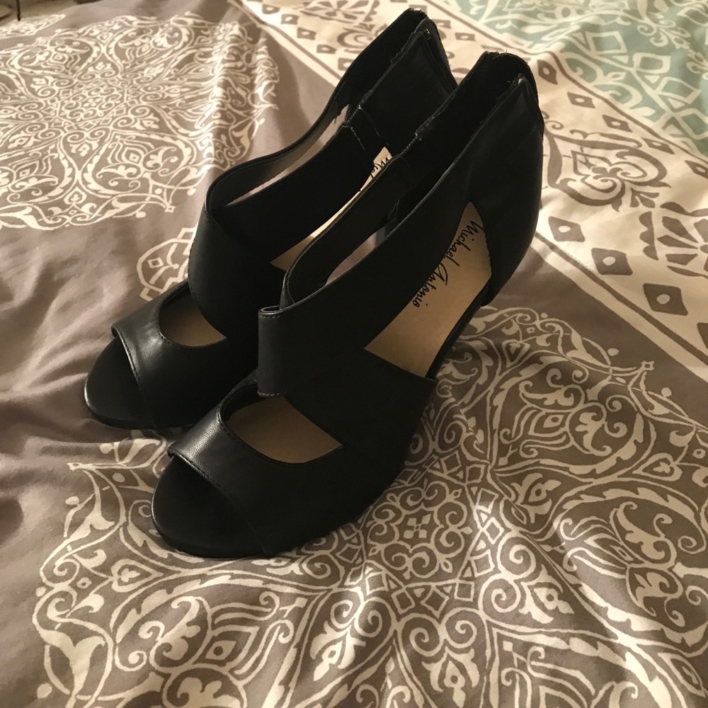 Black high heel sandals