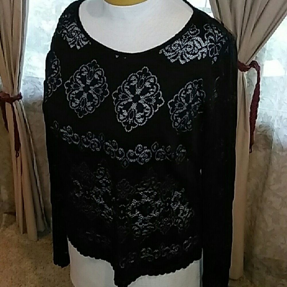 Forever 21 black lace sweater