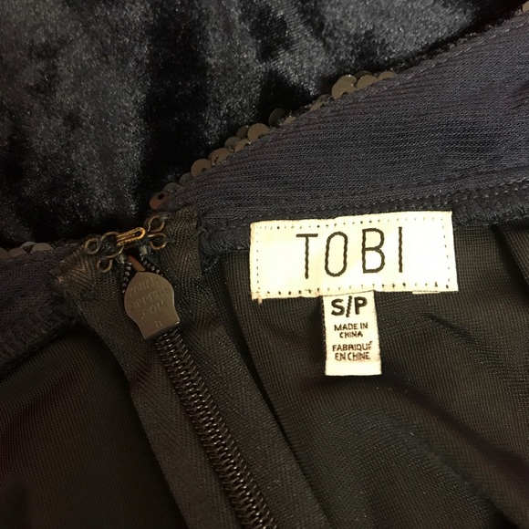 Navy Blue Sequin Dress - Picture 3 of 4