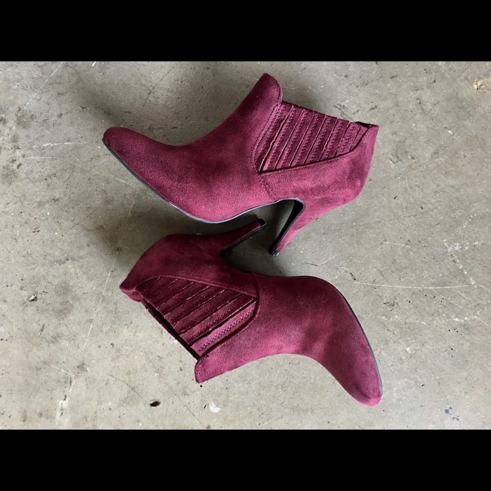 Purple Suede Booties