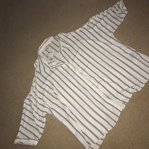 Forever 21 pinstripe peekaboo button down