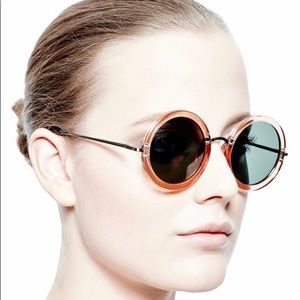 The Row rose acetate oversized round sunglasses