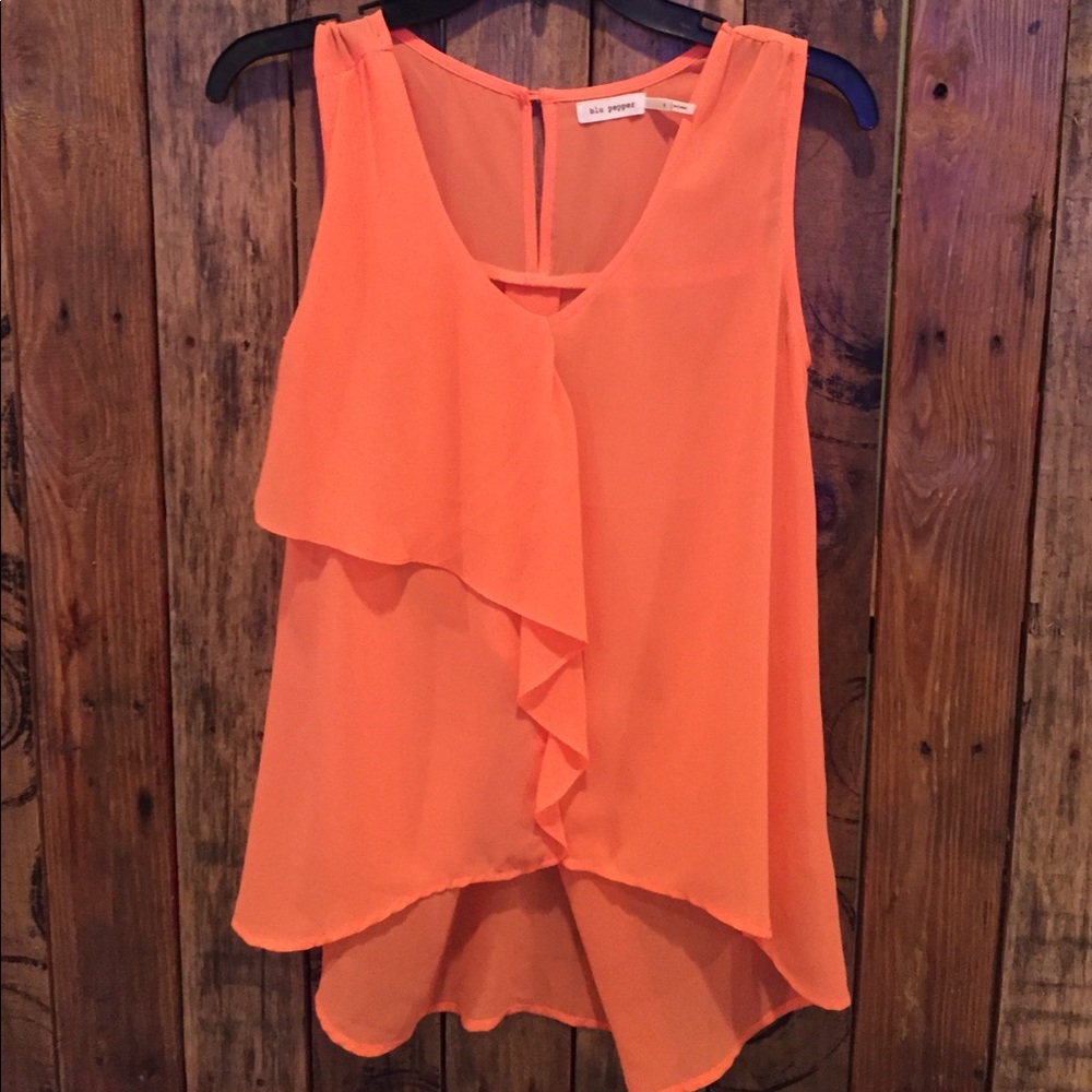 High-Low Blu Pepper Top