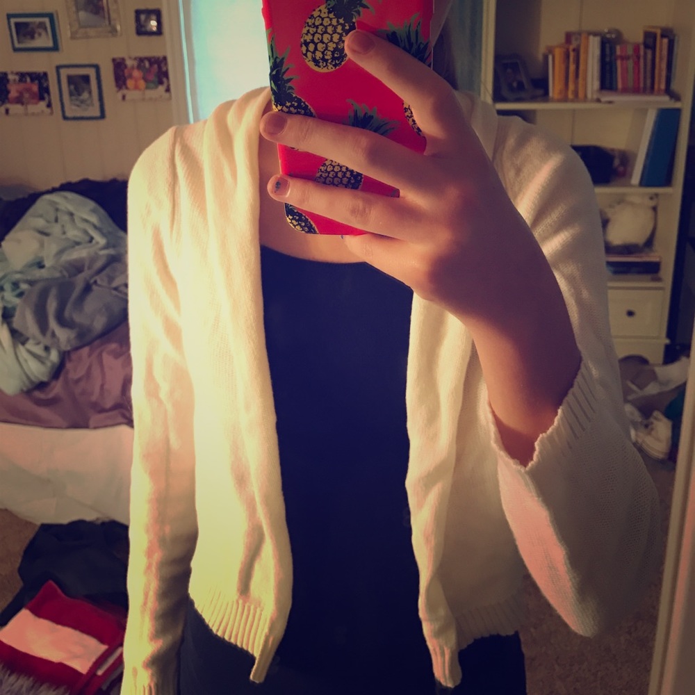 Kids Cream Cropped Cardigan