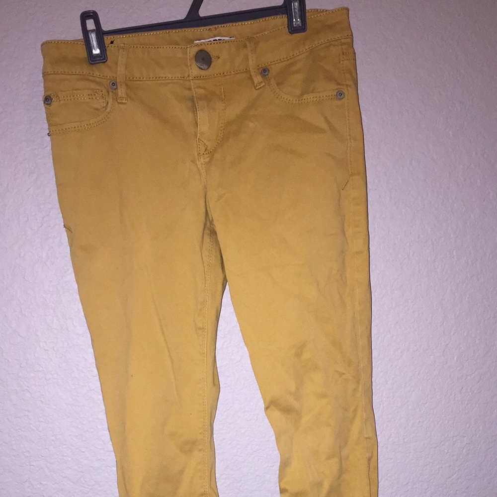 Express Mustard skinnies