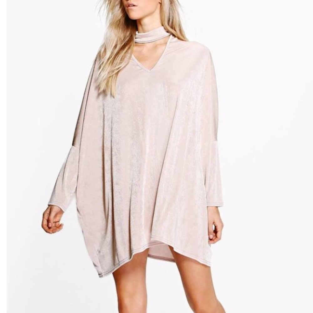 Boohoo shift choker dress
