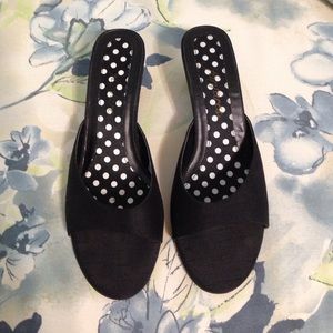 Slip on heeled sandals