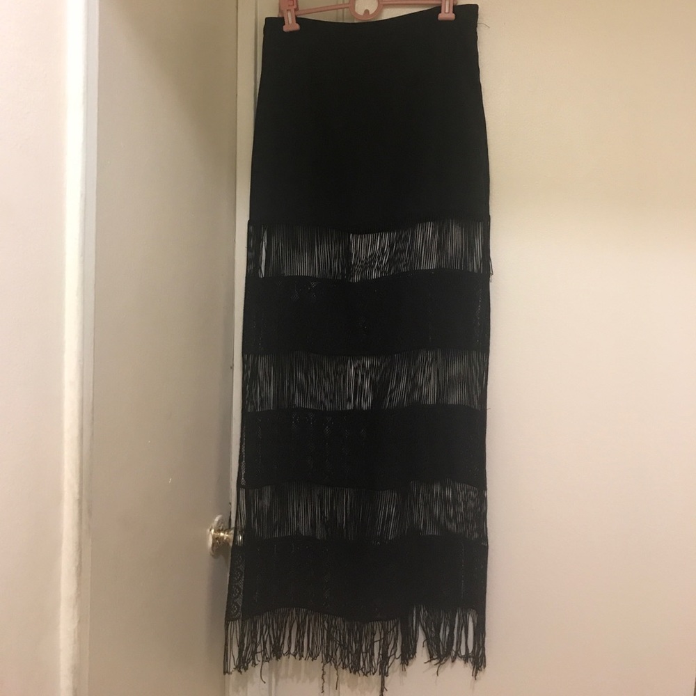 Maxi double slit skirt