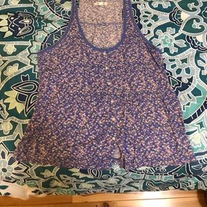 Blue floral tank top