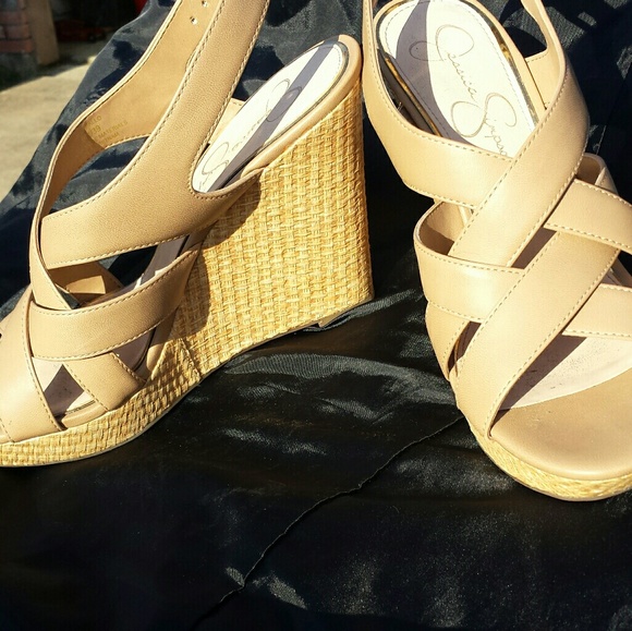 Jessica Simpson Shoes - Jessica Simpson nude wedges,  size 9