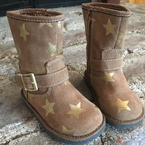 Tan and Gold Toddler Boots
