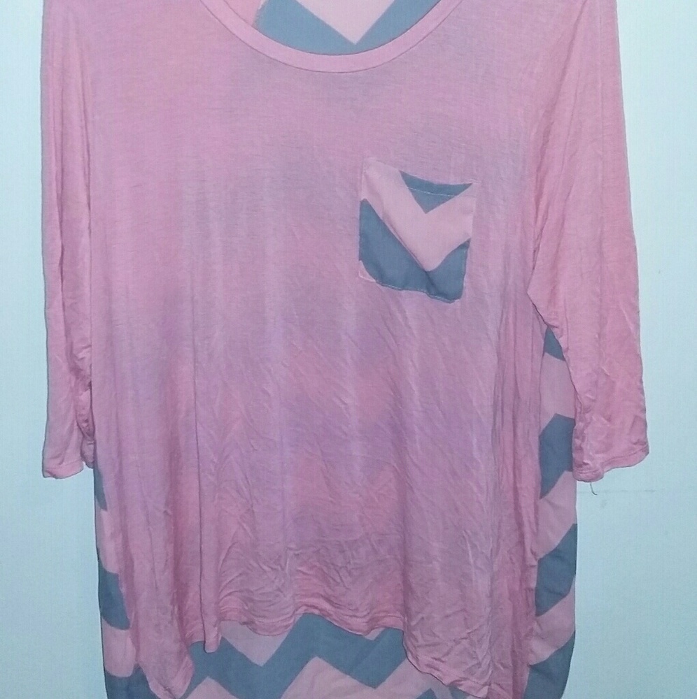 Chevron pink dressy shirt