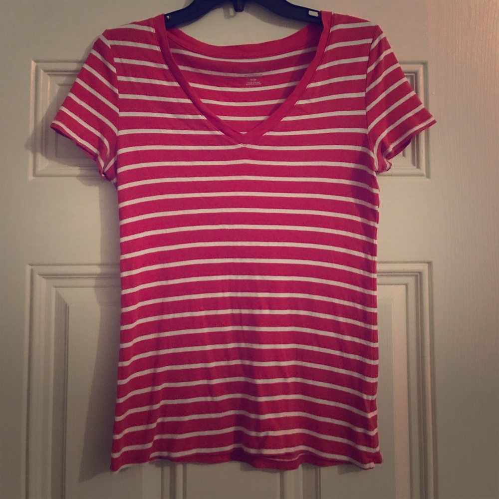 Striped white and pink shirt