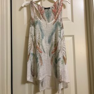 White feather tank top